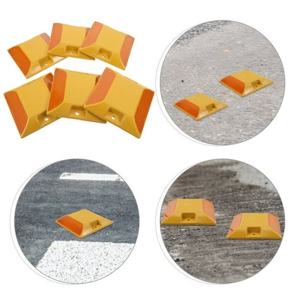 MLINS MLINS 6pcs Reflective Driveway Markers Heavy Duty Pavement Reflectors for Road Lane Markers