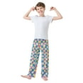 thumbnail image 2 of FORMRS Boys Pajama Pants with Pockets Size 6-8Y Kids Lounge Sleep Bottoms, Blue Checkered Daisy, 2 of 8