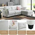 thumbnail image 6 of [VIDEO provided] [New] 92*63"Modern Teddy Velvet Sectional Sofa,Charging Ports on Each Side,L-shaped Couch with Storage Ottoman,4 seat Interior Furniture for Living Room, Apartment,3 Colors(3 pillows), 6 of 9