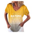 thumbnail image 2 of Womens Top Clearance Women Gradient Print Fashion Short Sleeve V-Neck Letter Print Pullover T-shirt, 2 of 4