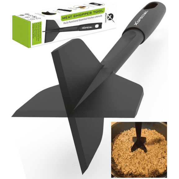 XSpecial Meat Chopper, Ground Beef Hamburger Smasher, Meat Masher, Non-Slip Grip, Dishwasher Safe