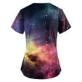 thumbnail image 4 of SAATLERI Scrubs for Women Nurse Uniform Stretchy Top Short Sleeve V Neck Printed Scrub Tops Women Comfy Workwear, 4 of 4
