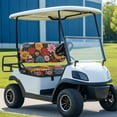 thumbnail image 2 of Psesaysky Retro Hippie Floral Print Golf Cart Seat Covers and Backrest Cover, 70s Universal Club Car Seat Covers for Ezgo Seats Golf Carts, Breathable Bench Cushion Cover, 2 of 8