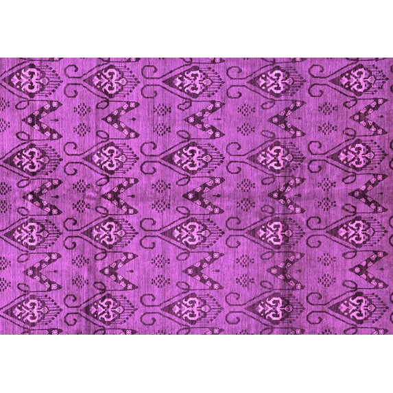 Ahgly Company Machine Washable Indoor Rectangle Abstract Purple Modern Area Rugs, 2' x 5'