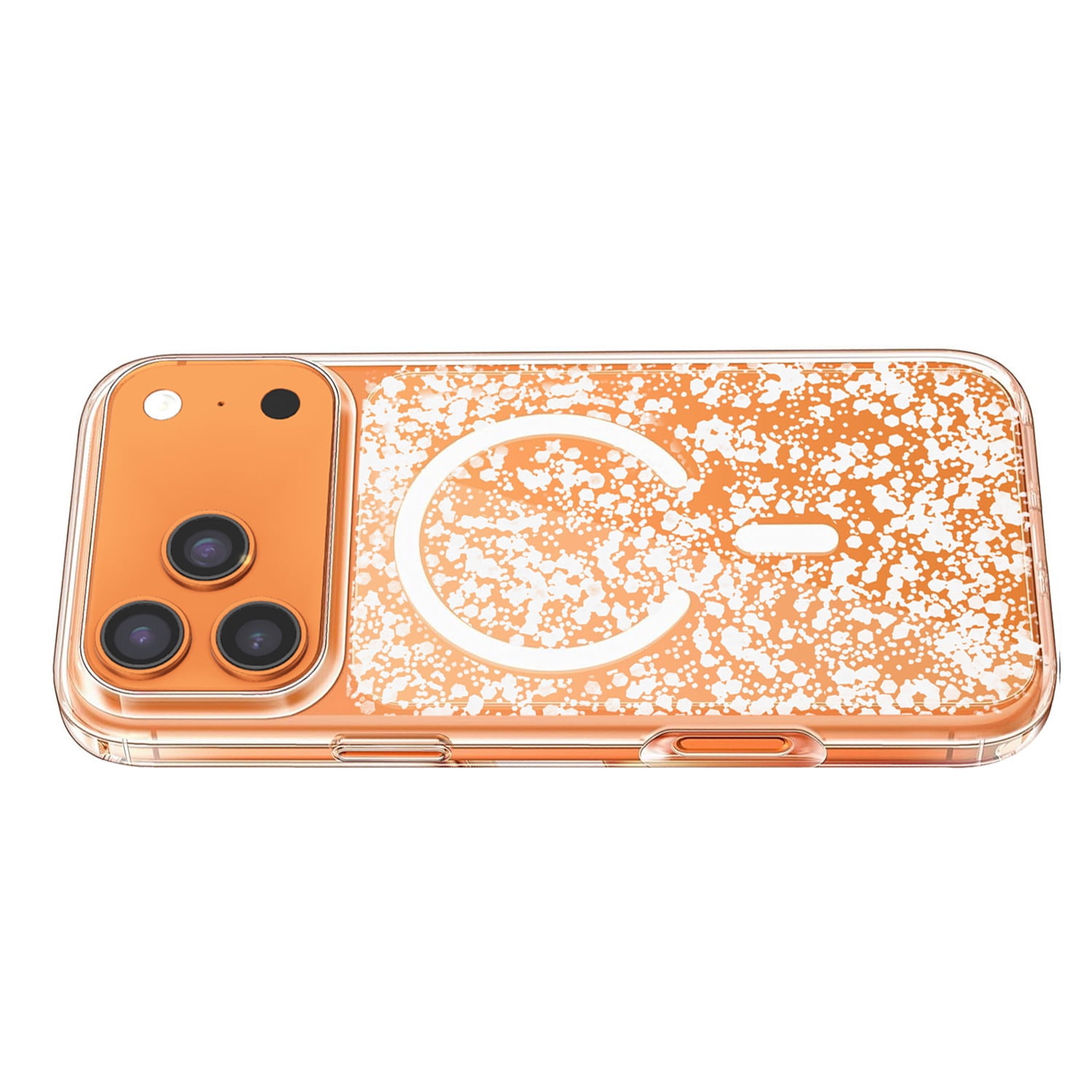 Glitter Clear Magnetic Cases for iPhone 17 Pro Max - White