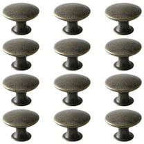 GiLiling Bronze Vintage Dresser Knobs 12 Pack Antique Round Cabinet Knobs Pulls Kitchen Metal Round Drawer Knobs Cupboard Closet Wardrobe Zinc Alloy Door Knobs with 3 Sized Screws for Furniture
