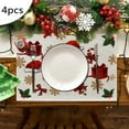 thumbnail image 1 of HomeNest 4 Pcs Napperon de Noël en Coton et Lin Nappe Thermique Tapis de Table de Cuisine, 1 of 2