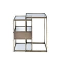 thumbnail image 2 of ACME Enca 2 Pieces Nesting Table in Clear Glass and Antique Brass, 2 of 5