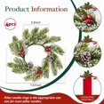 thumbnail image 2 of 4 Pcs Mini Christmas Wreaths for Kitchen Cabinets, Frosted Cedar Christmas Candle Rings Wreath for Pillars Kitchen Cabinet Windows Centerpieces Table Decorations, 2 of 7