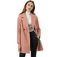thumbnail image 4 of Abrigos de invierno raglán cruzados con solapa con muesca para mujer Rosa oscuro XS, 4 of 6