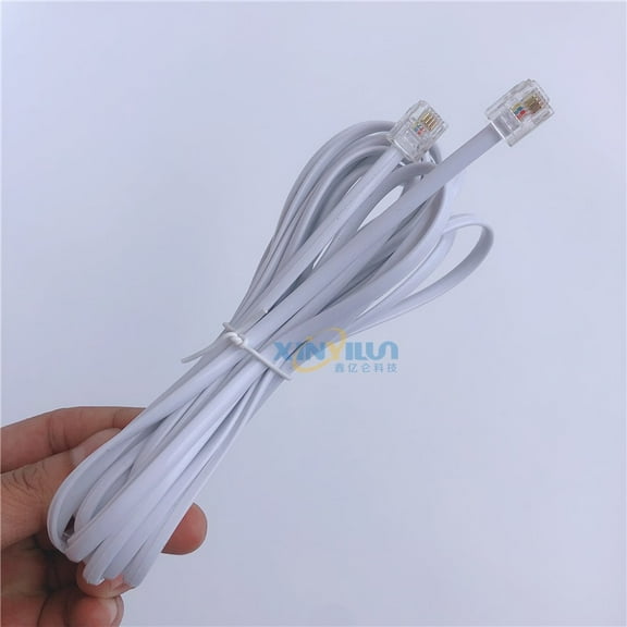 LEXSOMEO Landline Telephone Extension Cord Telephone Cable Wire for Landline Telephone with RJ11/RJ14 6P4C Connector Plug for Office and Home 25FT