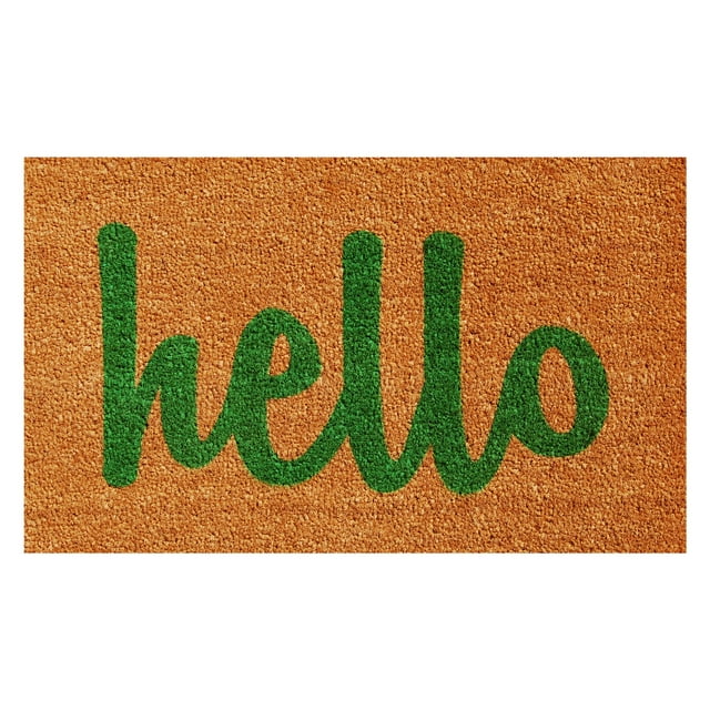 Calloway Mills 100381729NGS Script Bonjour Paillasson, 17" x 29", Naturel/vert