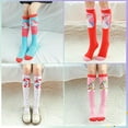 thumbnail image 5 of 6 Pairs Girls Knee High Socks, Colorful Cartoon Warm Cotton Mid-Calf Boot Socks Funny Socks for School Odd Socks Day 3-12 Years Girls, Mermaid, 5 of 7