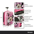thumbnail image 5 of Disney Minnie Mouse Bows & Shooting Stars Black & Pink 16.5" Rolling Toddler Luggage, 5 of 7