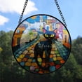 thumbnail image 2 of Personalized Black Alley Cat Suncatcher Stained Glass, Black Alley Cat Stained Glass Window Hanging Black Alley Cat Sun Catchers Indoor Window Décor lE7iVF, 2 of 5