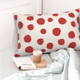thumbnail image 4 of Goofa Abstract Red Polka Dot Print Plush Throw Pillow Case, Soft Velvet with Hidden Zipper, Decorative Cushion Cover for Sofa, Bed, Car, and Home Décor-14"x20", 4 of 6