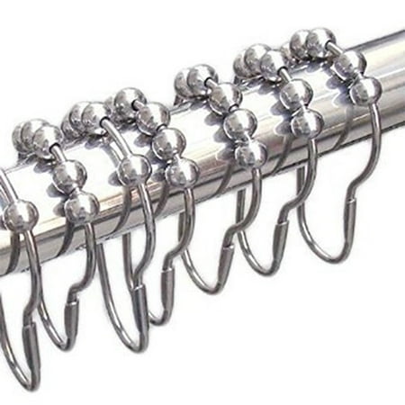 12pcs Shower Curtain Rings Hooks Rustproof Stainless Steel 12pcs Shower Curtain Rings Hooks Rustproof Stainless Steel For Bathroom Brushed Nickel