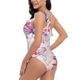 thumbnail image 4 of Honeii Lilies Flowers for women's one-piece swimsuit featuring a chic one-shoulder design experience elegance and style in the water-X-Large, 4 of 6