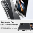 thumbnail image 6 of Compatible with Samsung Galaxy Z Fold 4 Folding Dual Screen Cell Basic Case [with Hinge Protection] [Shockproof Protective] Semi-Auto Mobile Cover Electroplating Transparent Bumper Protector-Silvery, 6 of 14