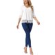 thumbnail image 2 of INSPIRAR CHIC Blusa Tunic Sólida de Cuello en V de Manga 3/4 para Mujeres, Hallow Out, L Blanca, 2 of 6
