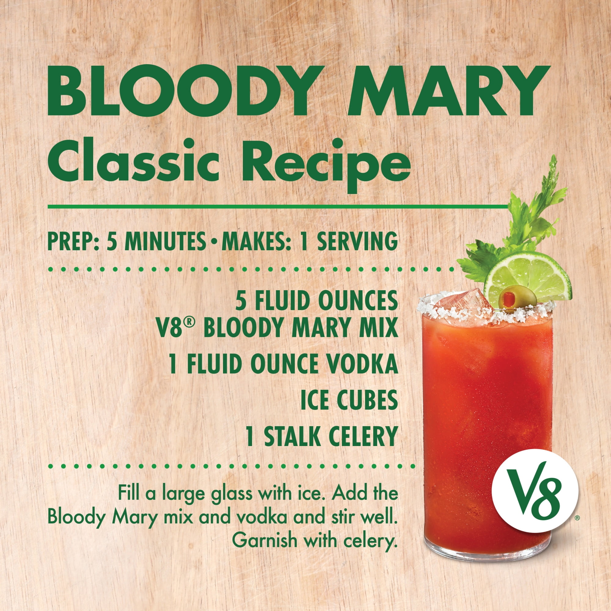 V8 Original Bloody Mary Mix, 46 fl oz Bottle