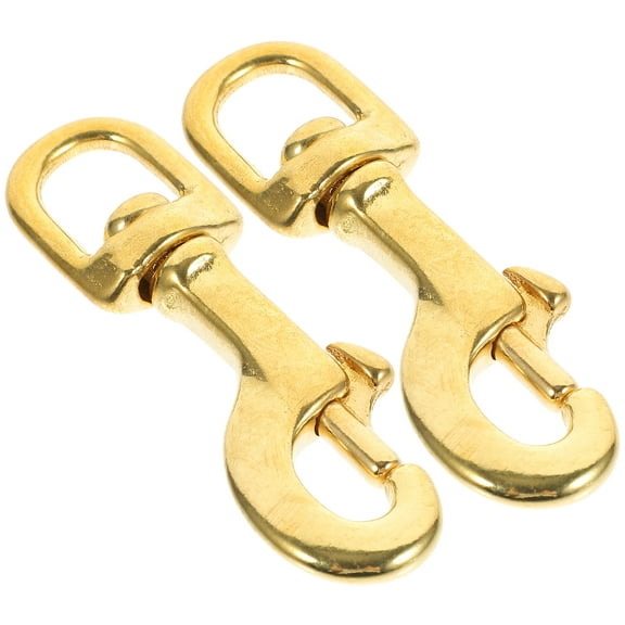 2 Pcs Lanyard Swivel Snap Hooks Clips Brass Jewelry Accessories Metal Key Ring Clasp Lobster Clasps for Keychain Spring