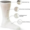 thumbnail image 4 of Creswell 6 Pairs Of Mens White Diabetic Crew Socks 13-15 Size MADE IN USA, 4 of 7