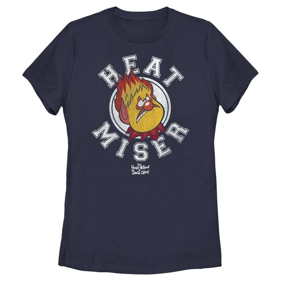 Women's The Year Without a Santa Claus Heat Miser Stamp  Graphic Tee Navy Blue Large