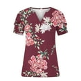thumbnail image 5 of Plus Size Tops for Women, V Neck T Shirts for Women Short-Sleeve V-Neck T-Shirt Sexy Wrap Shirt Short Sleeve Tunic Top Shirts Womens Summer Tops Loose Tops Blous, 5 of 6