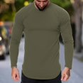 thumbnail image 2 of Men Blouses 1970's Workout Clothes Summer Shirts with Sleeves Athletic T Shirts Juniors Mens Dressy Casual Long Sleeve Rayon Shirt Men Sleeve T Shirt Lightweight for Scrub Jackets Army Green M, 2 of 5