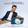 thumbnail image 2 of Portable Magnetic Mini Speaker, Bluetooth Speaker for Phone Stand & Kitche, Refrigerator, Anything Magnet, Gifts Cyan-White, 2 of 8
