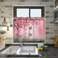 thumbnail image 6 of FREEAMG 24 Inch Length Kitchen Curtains Butterflies Pink Tree 2 Panels Half Window Sheer Curtains Rod Pocket Farmhouse Short Drapes for Bathroom Cafe Basement, 6 of 7
