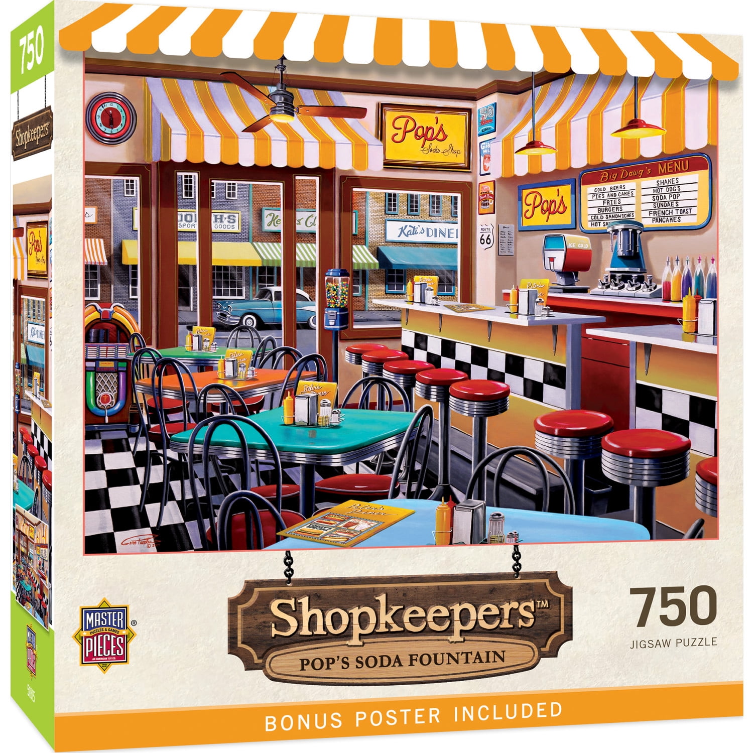 MasterPieces 750 Piece Jigsaw Puzzle - Pop's Soda Fountain - 18"x24"