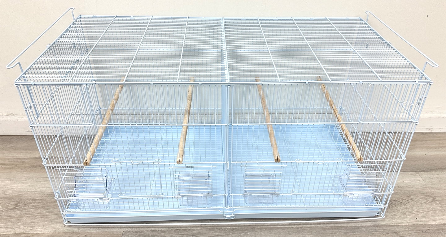 Two of 36" x 18" x 19"H X-LARGE Stack & Lock Double Breeding Breeder Flight Bird Cage Removable Center Dividers Side Breeding Nest Box Doors