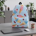 thumbnail image 6 of Ice Cream All Over Print Backpack, Lightweight Polyester Daily Daypack, Spacious Multi Compartment Backpack with Padded Ergonomic Straps for School Gym Travel Sports, 6 of 9