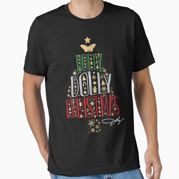Parton Inspired Holly Dolly Xmas Holiday Fun Celebration Unisex T Shirt, up to size 5XL