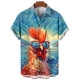 thumbnail image 4 of Camisa hawaiana elegante de manga corta con estampado de pollo de playa para hombre, estilo Harajuku Y2k, ropa informal de uso diario de gran tamaño, 4 of 4