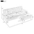 83" Velvet Sectional Sofa Couch with Chaise Lounge,Modern L Shaped Sofa