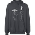 thumbnail image 2 of OXI Hoodie Sweatshirt - Stop You're Under a Rest, Basic Casual Hoodie for Men's and Women Fleece Hoodie Long Sleeve - Charcoal Large, 2 of 3