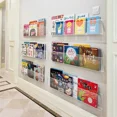 thumbnail image 3 of Acrylic Rack Wall Mounted Display Stand Book Holder Bookshelf for Magazine Storage, 3 of 7