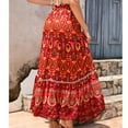 thumbnail image 7 of Womens Maxi Skirt 2025 Casual Flowy Elastic High Waist Long Skirts with Pockets Summer Beach Style Red S, 7 of 7