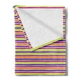 thumbnail image 2 of Abstract Soft Flannel Fleece Throw Blanket, Illustration of Horizontally Arranged Straight Colorful Stripes Hand Drawn Like, Cozy Plush for Indoor and Outdoor Use, 50" x 70", Multicolor, by Ambesonne, 2 of 5