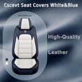 thumbnail image 6 of Leather Seat Covers Fit for Toyota 99% Models,Car Seat Covers Front Set,Waterproof Car Seat Cushions with Airbag(Blue and White), 6 of 6