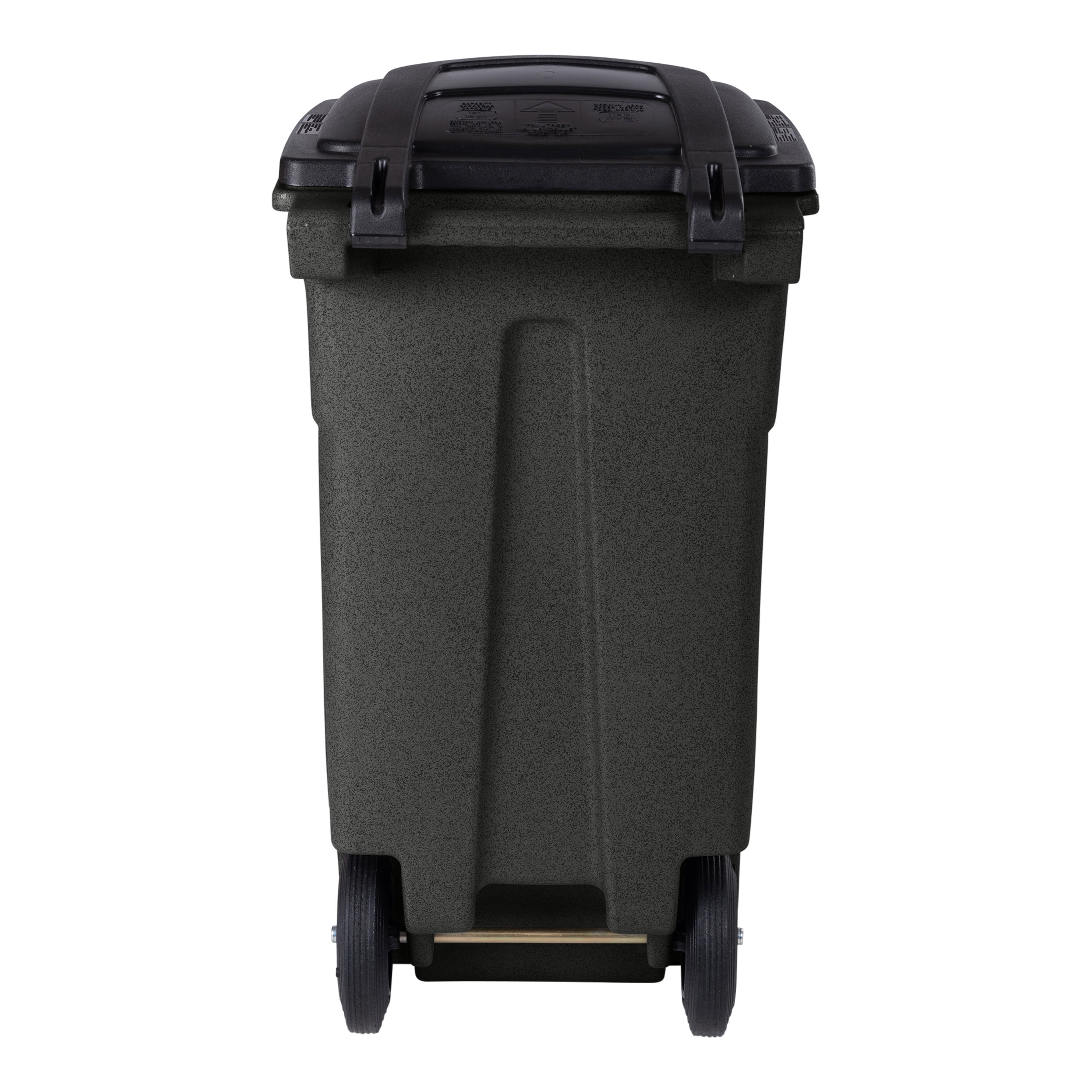 Black Trash Can with wheels