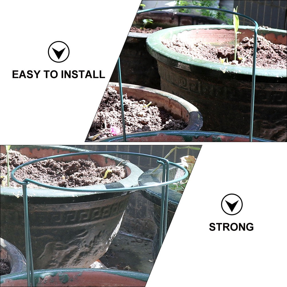 GETAJGHSD Plant Support Sticks, 8- Metal Stem Holders, Iron Garden Stakes 7.9 x 13.8 Inches