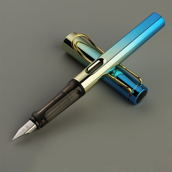 LOLIPPYY Refillable Modern Fountain Pen for Writing Assorted Colors Plastic and Metal Student Pen with Smooth Ink Flow