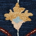 thumbnail image 2 of Ox Bay Clio 7'3" Round Navy/Red Trellis Handmade Wool Indoor Area Rug, 2 of 5