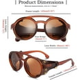 thumbnail image 2 of FEISEDY Retro Round Steampunk Sunglasses Women Men Vintage Eyewear Light Plastic Frame with Leatherwear B2532, 2 of 12