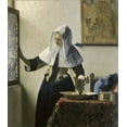 thumbnail image 2 of Vermeer, Johannes 12x13 Black Ornate Wood Framed with Double Matting Museum Art Print Titled - Woman with a Water Jug, 2 of 4