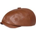 thumbnail image 7 of CoCopeaunts Newsboy Hats for Men Spring Autumn PU Leather Hat Female Artist Painter Beret Hat Lady Solid Octagonal Newsboy Cap, 7 of 7